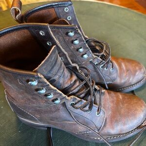 Red Wing Silversmith Brown Leather Boots Womens 8B EU 38.5 Vibram